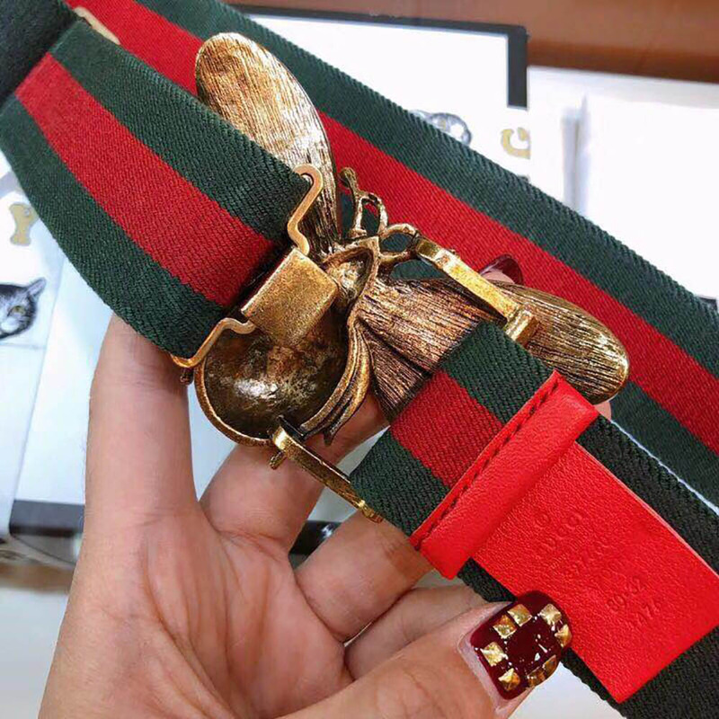 G*u*i web belt with bee( green and red web)
