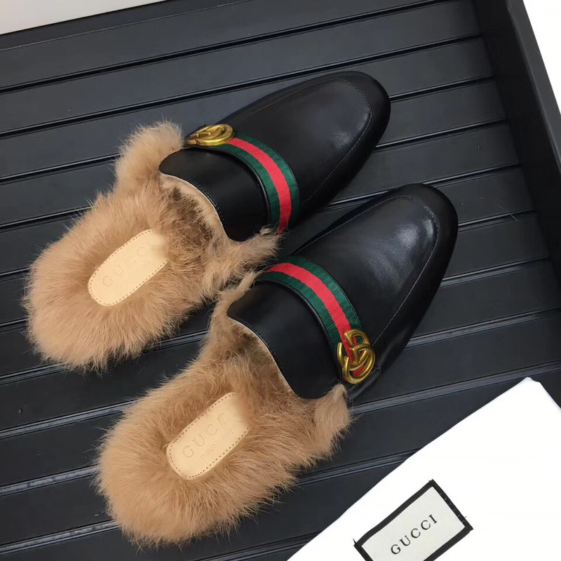 G*u*i fur loafers
