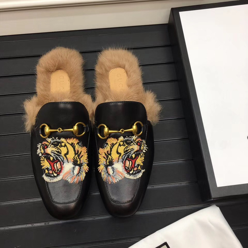 G*u*i black tiger princetown slip-on loafers