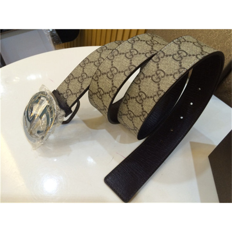 G*u*i brown fabric silver buckle