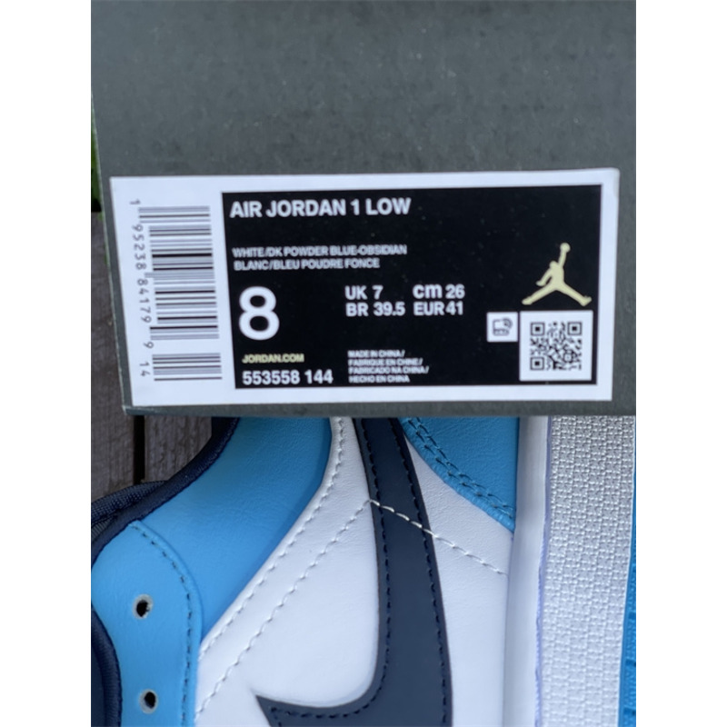 New Air Jordan 1 Low"UNC" 553558 144 Sneakers Men Women