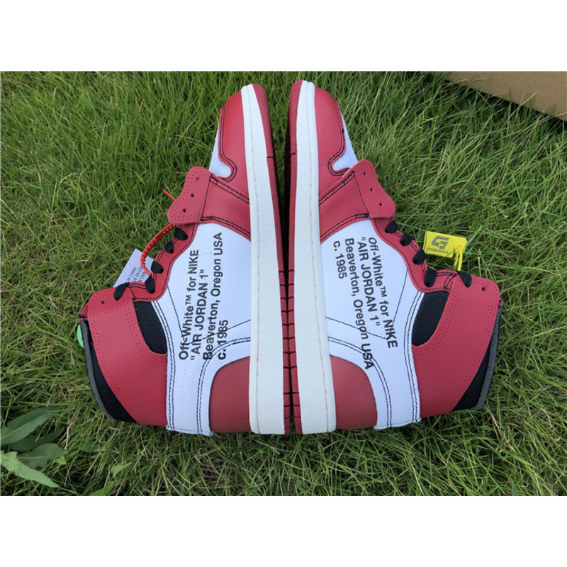 OFF White & NK x Air Jordan 1 GS 1985 Red Sneakers Men Women