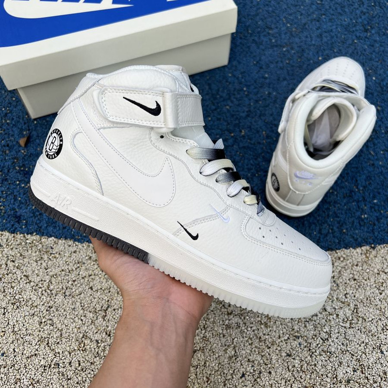 Nike Air Force 1 Mid White Black Tai Chi CT1989 117 Sneakers Men Women