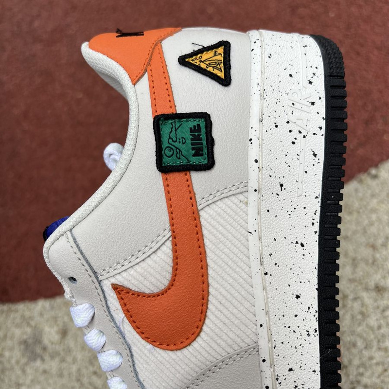 Nike Air Force 1 White gray orange corduroy DO4657 081 Sneakers men women