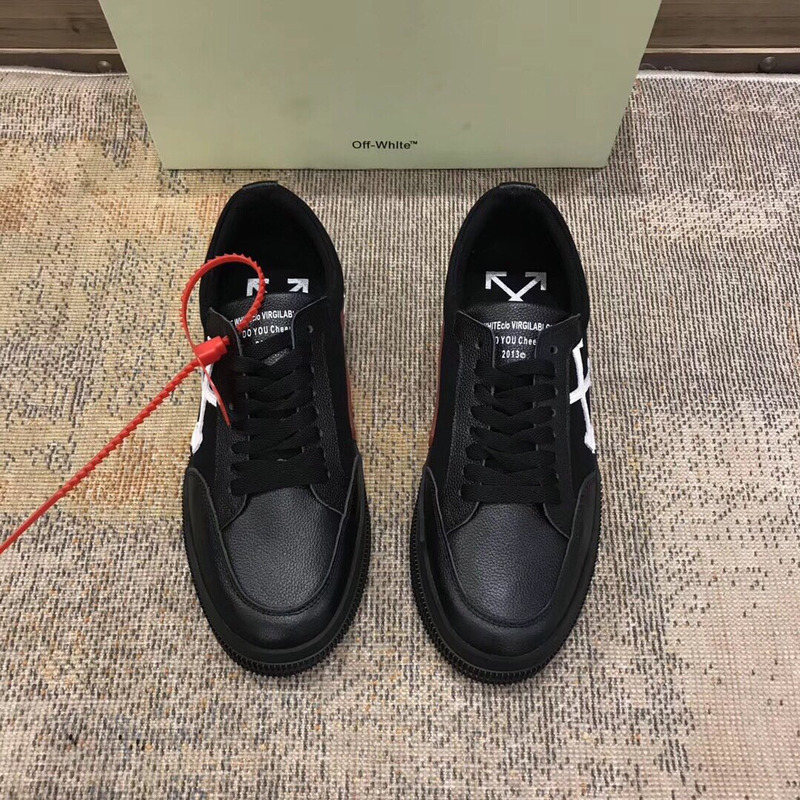 Off-White Low Top Stripe Sneakers in Black
