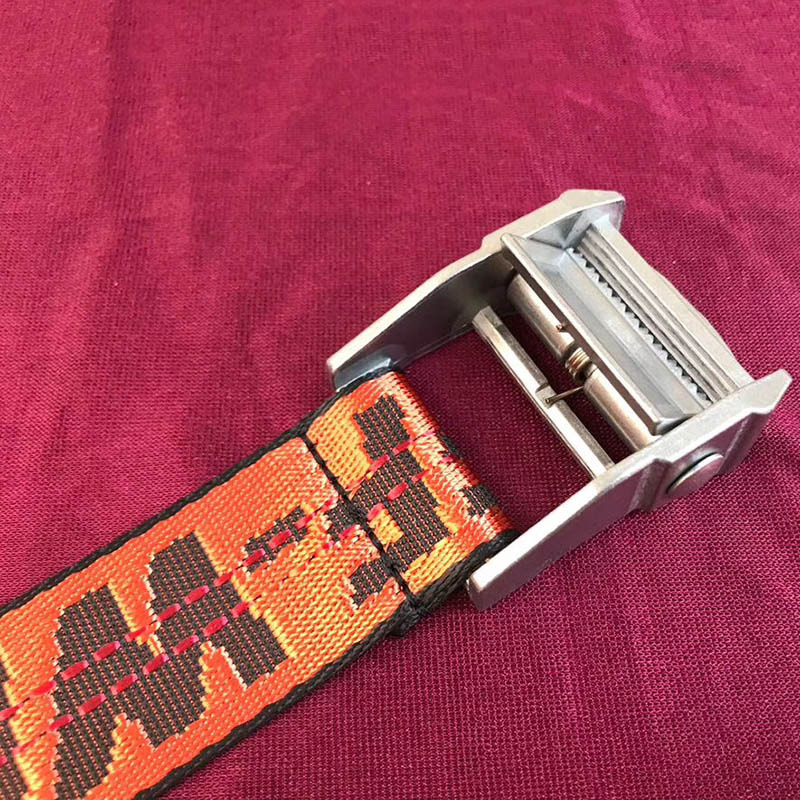Off-White Waist Belt in Red With Silver Buckle