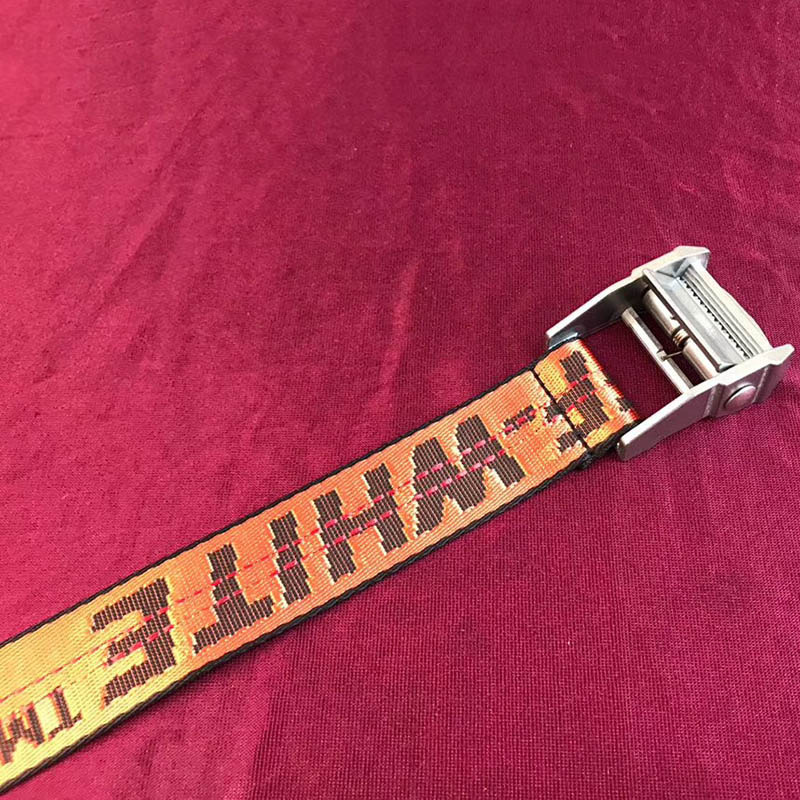 Off-White Waist Belt in Red With Silver Buckle